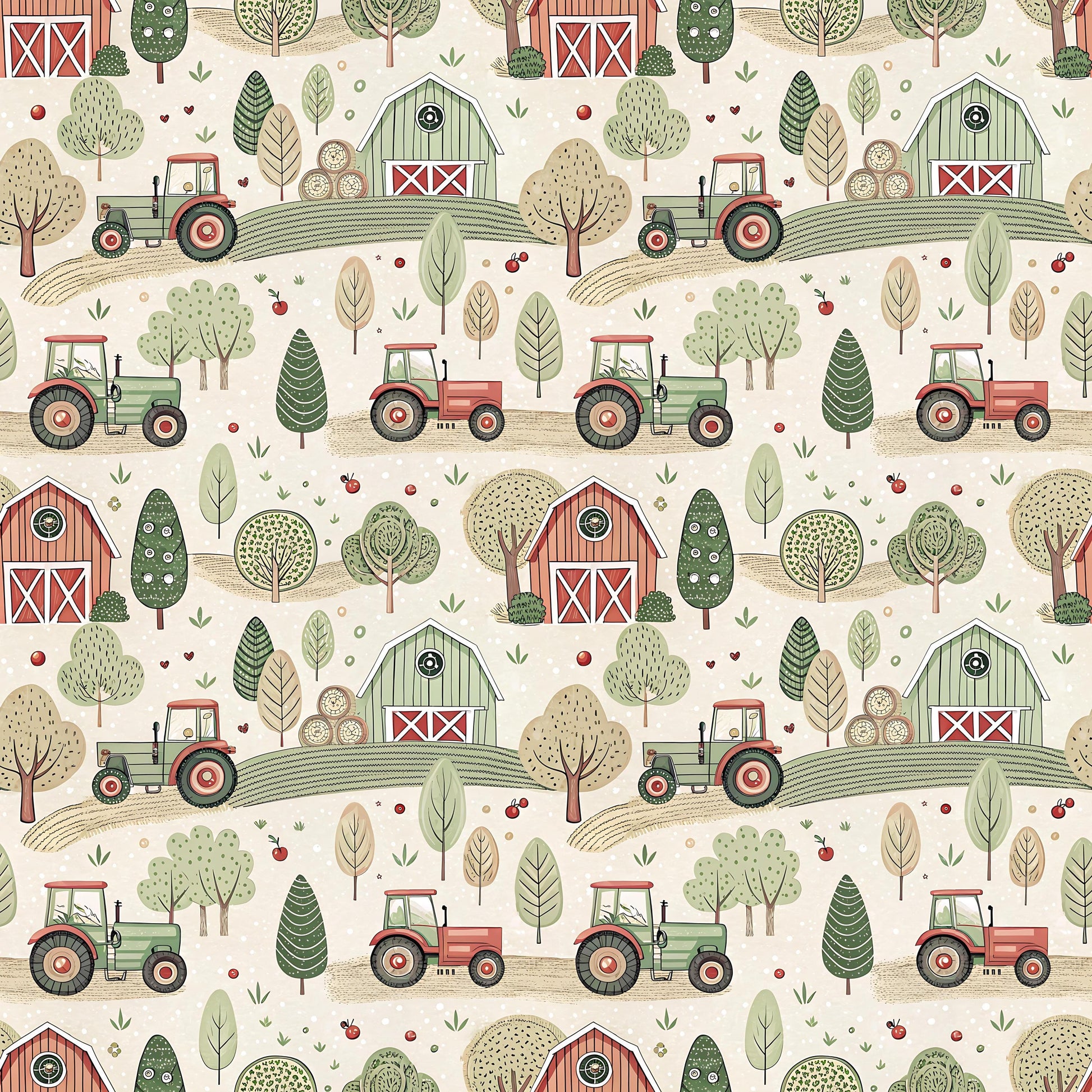 Tractors on the Field Fabric - Shop now at American Fabric Prints