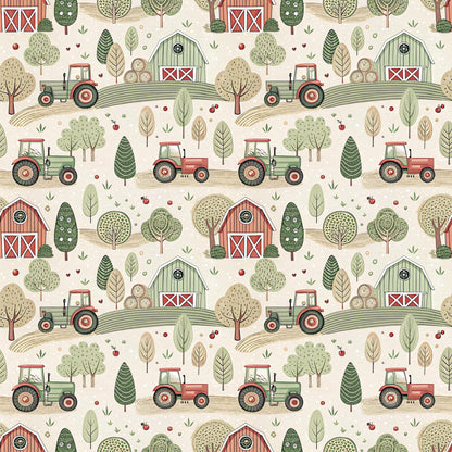 Tractors on the Field Fabric - Shop now at American Fabric Prints