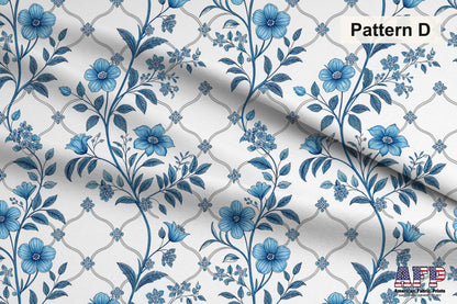 Blue Porcelain Garden Fabric Bundle Set - Shop now at American Fabric Prints