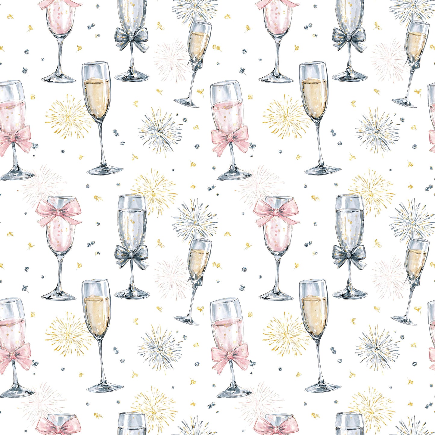 Coquette New Years Drinks Fabric - Shop now at American Fabric Prints