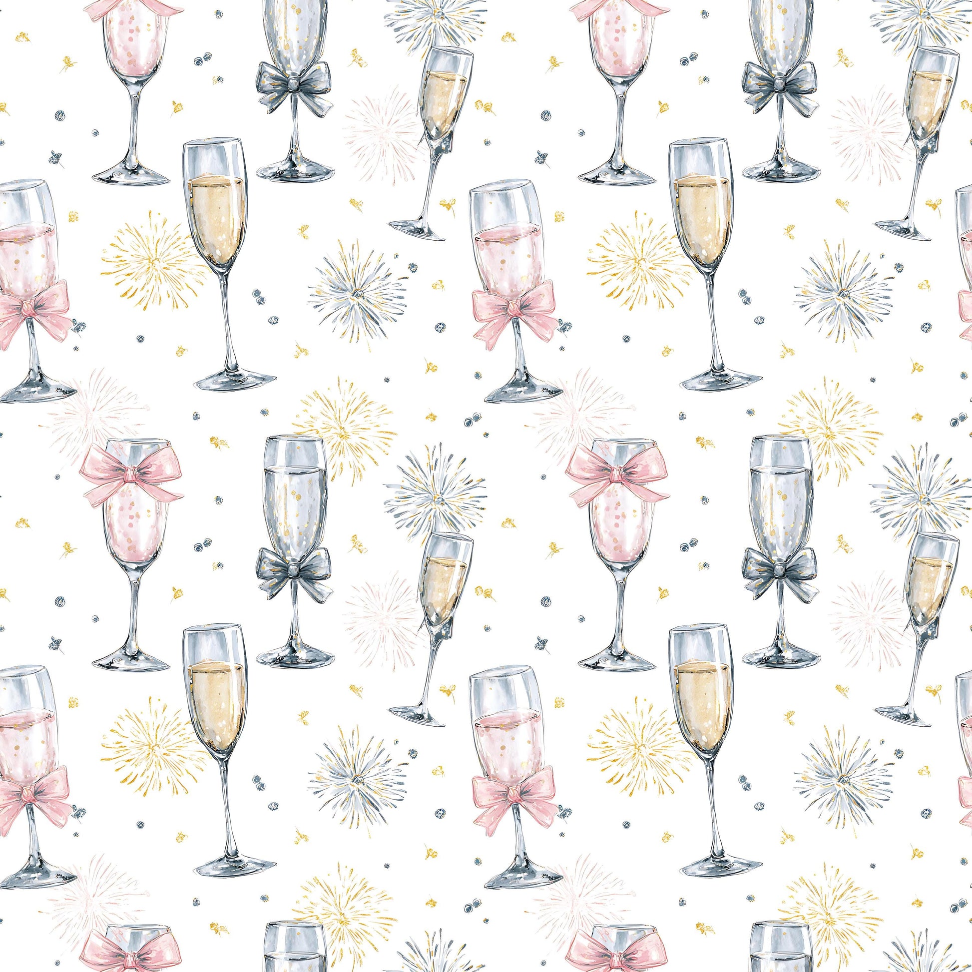 Coquette New Years Drinks Fabric - Shop now at American Fabric Prints
