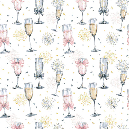Coquette New Years Drinks Fabric - Shop now at American Fabric Prints