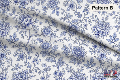 Blue Chinoiserie Toile De Jouy 2 Fabric Bundle Set - Shop now at American Fabric Prints