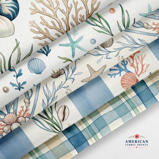 Sea shells Fabric Bundle Set - Shop now at American Fabric Prints