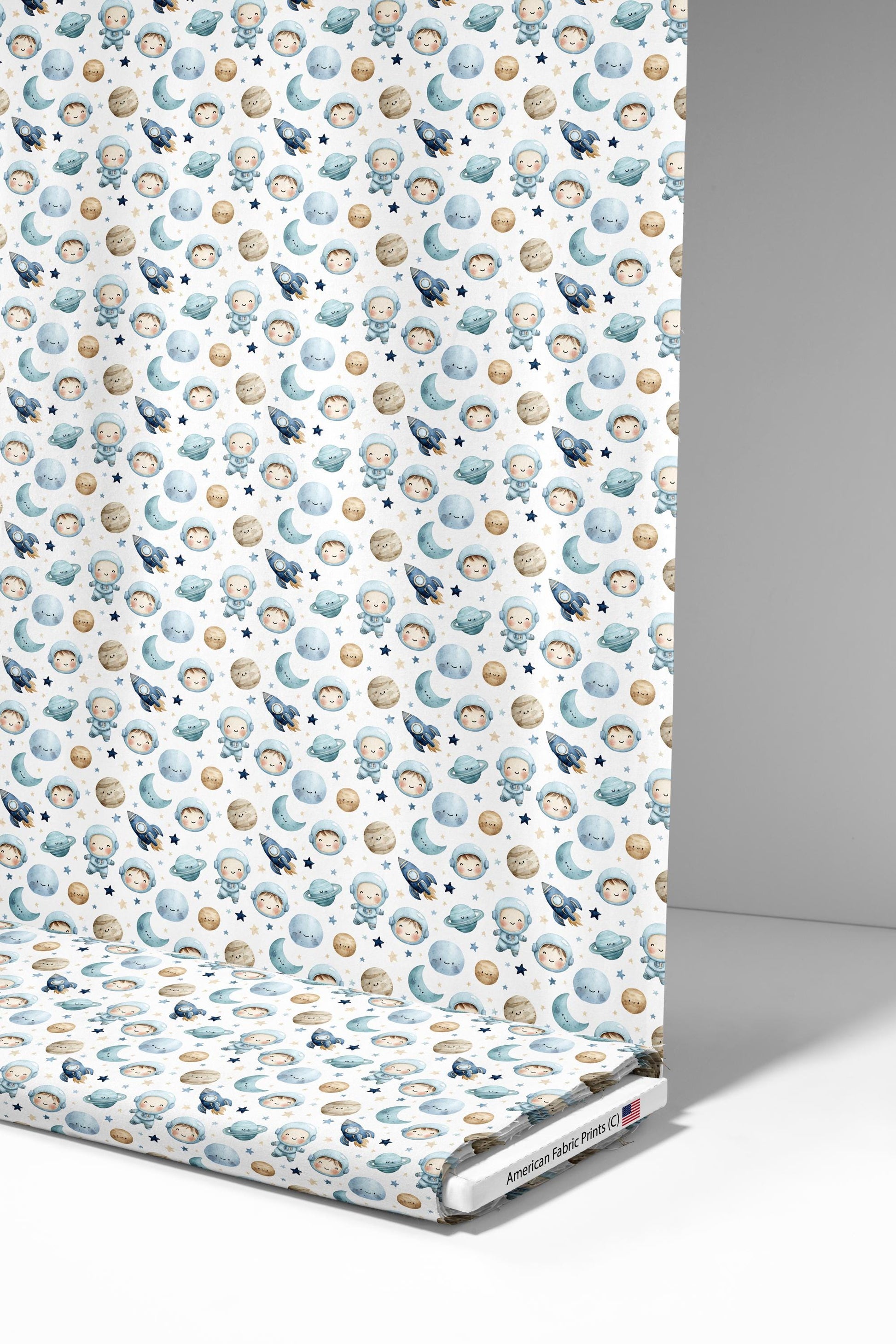 Kids in Space Fabric - Shop now at American Fabric Prints