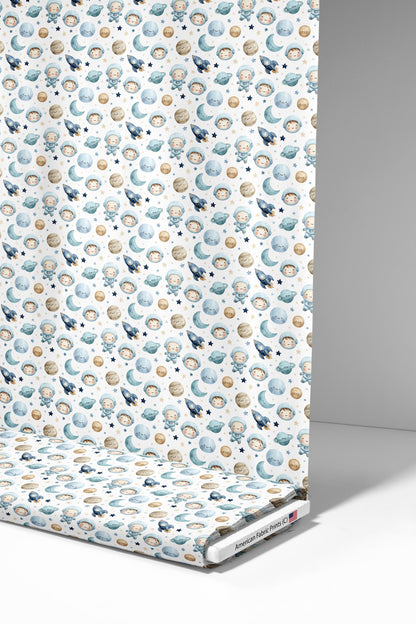 Kids in Space Fabric - Shop now at American Fabric Prints