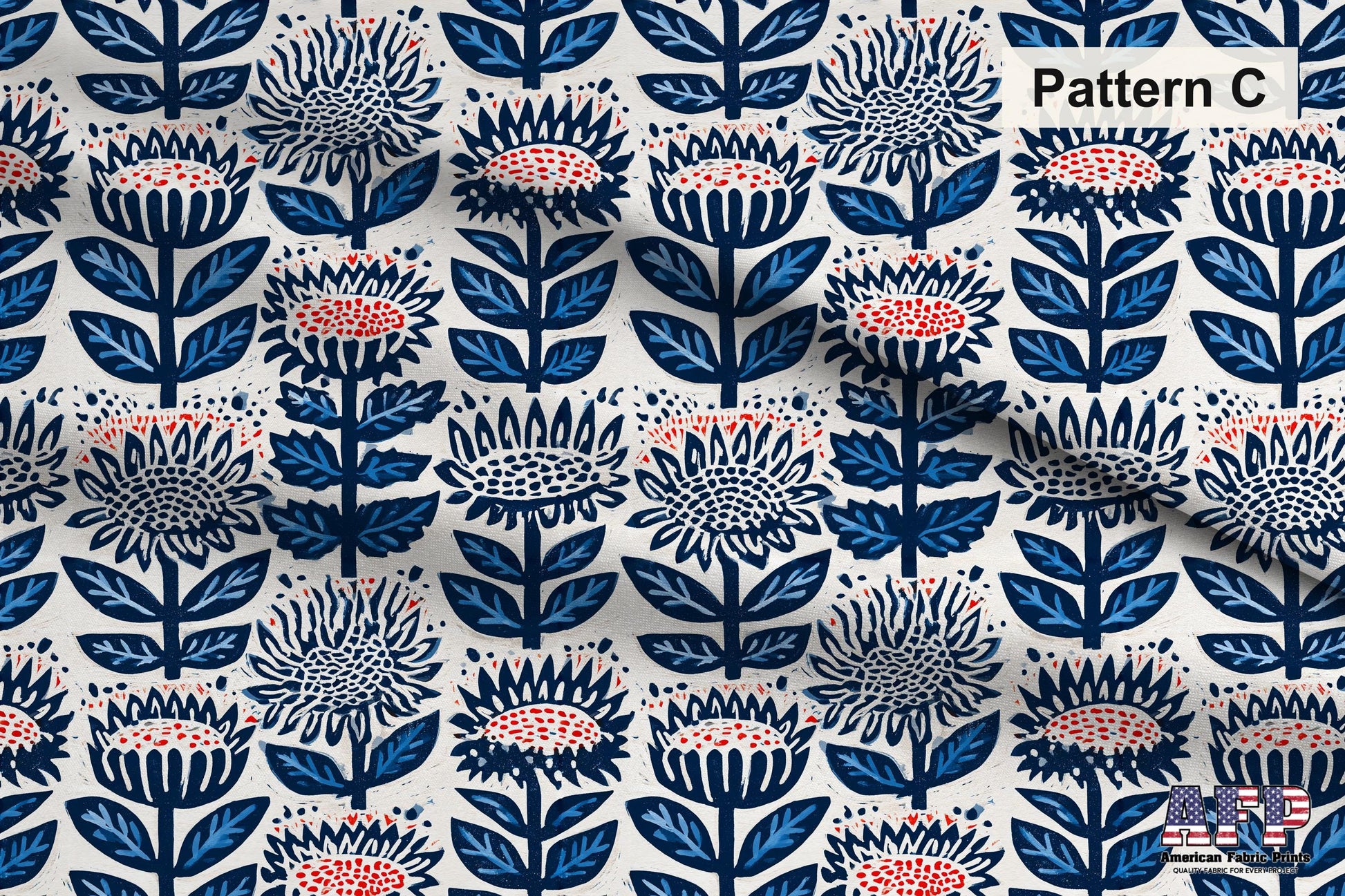 Blue Farmhouse Block Print Fabric Bundle Set - Shop now at American Fabric Prints
