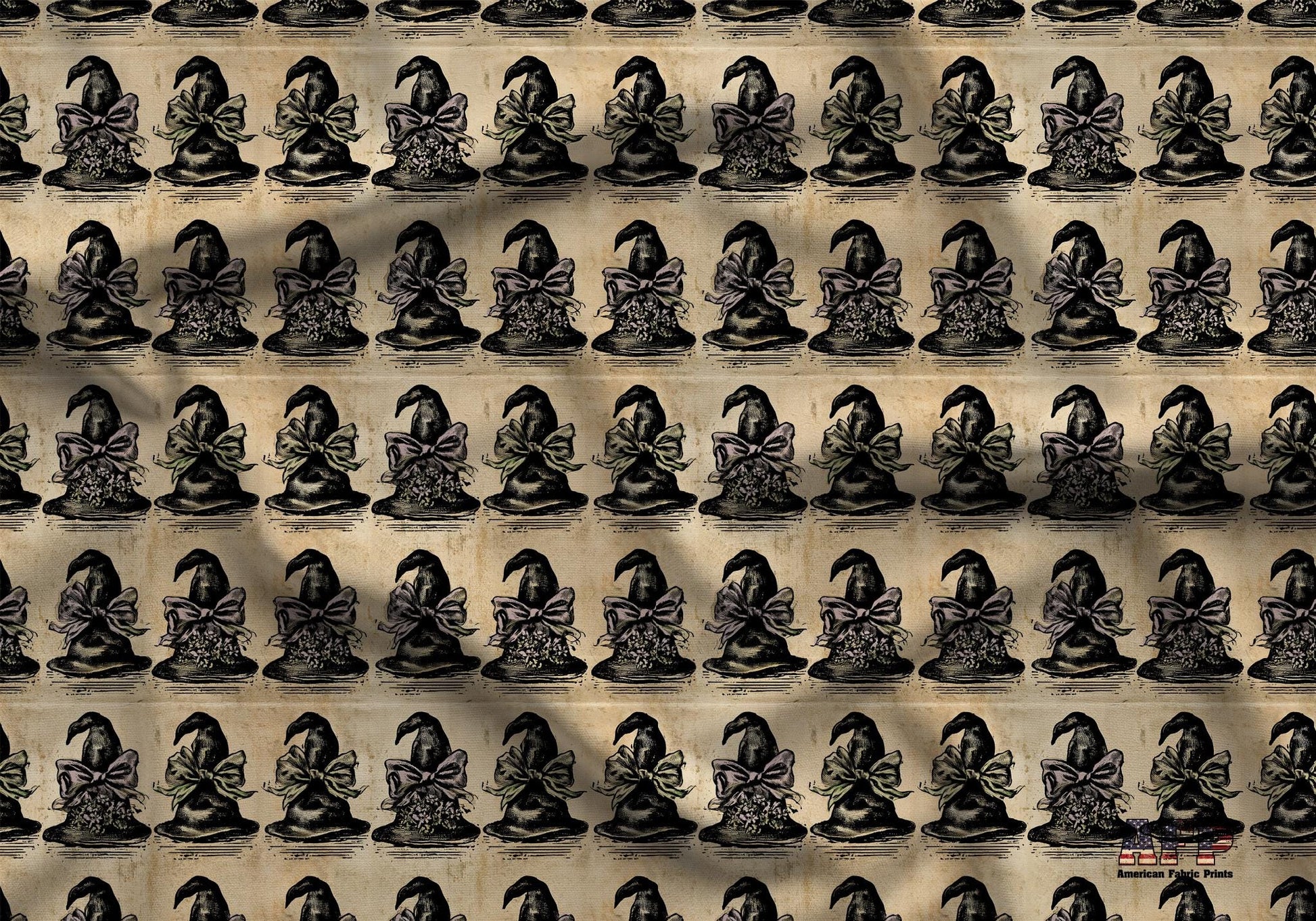 Vintage Retro Witches Hats Fabric - Shop now at American Fabric Prints