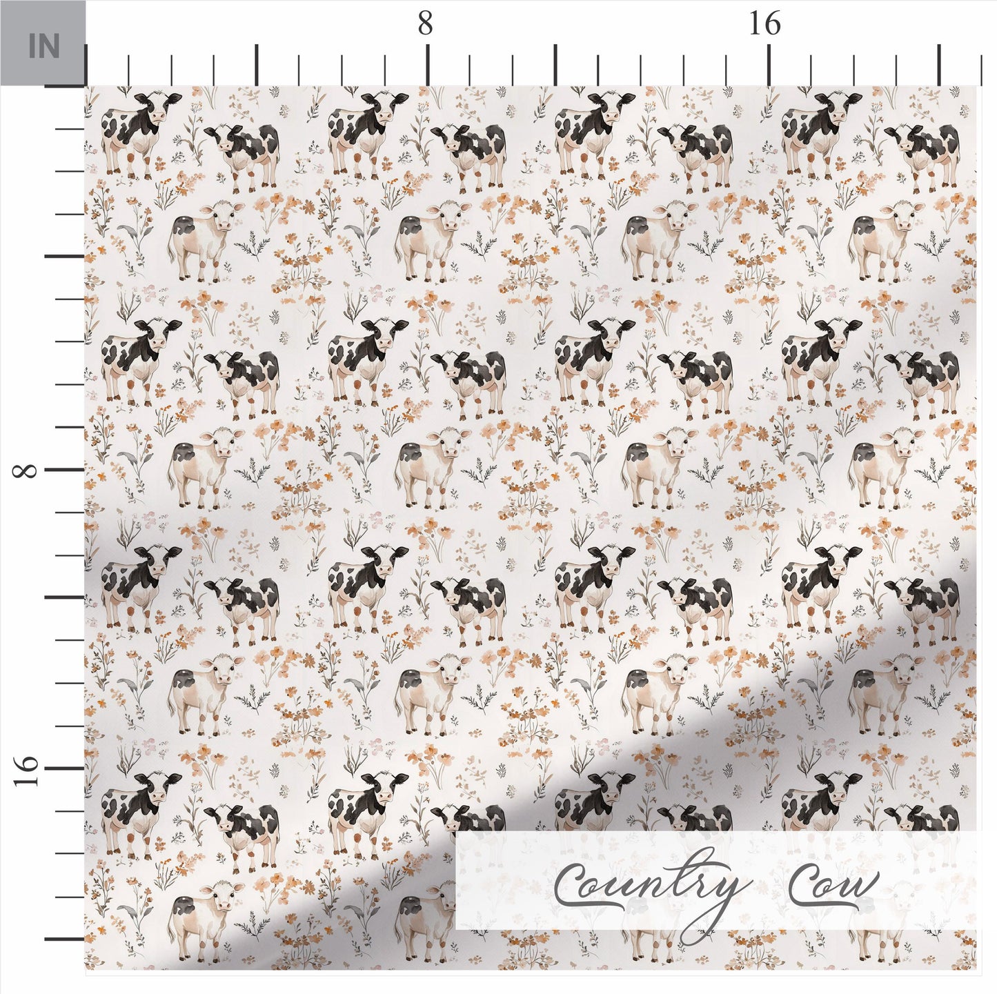 Country Cow Quilt Fabric. Premium Cotton Fabric with Boho Cow Pattern. Made in the USA by American Fabric Prints.