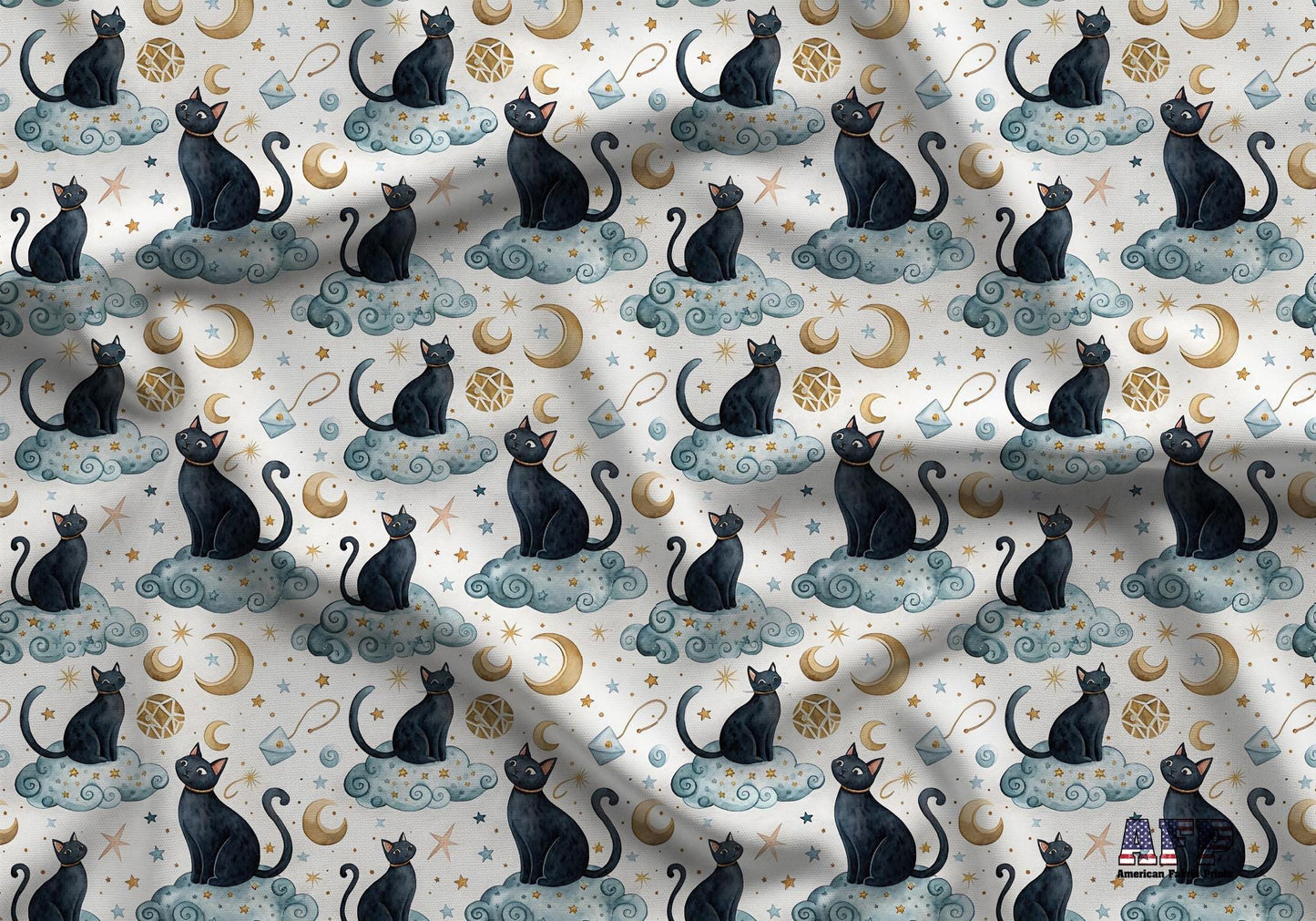 Good Night Cat Fabric - Shop now at American Fabric Prints