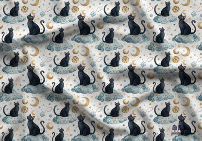 Good Night Cat Fabric - Shop now at American Fabric Prints