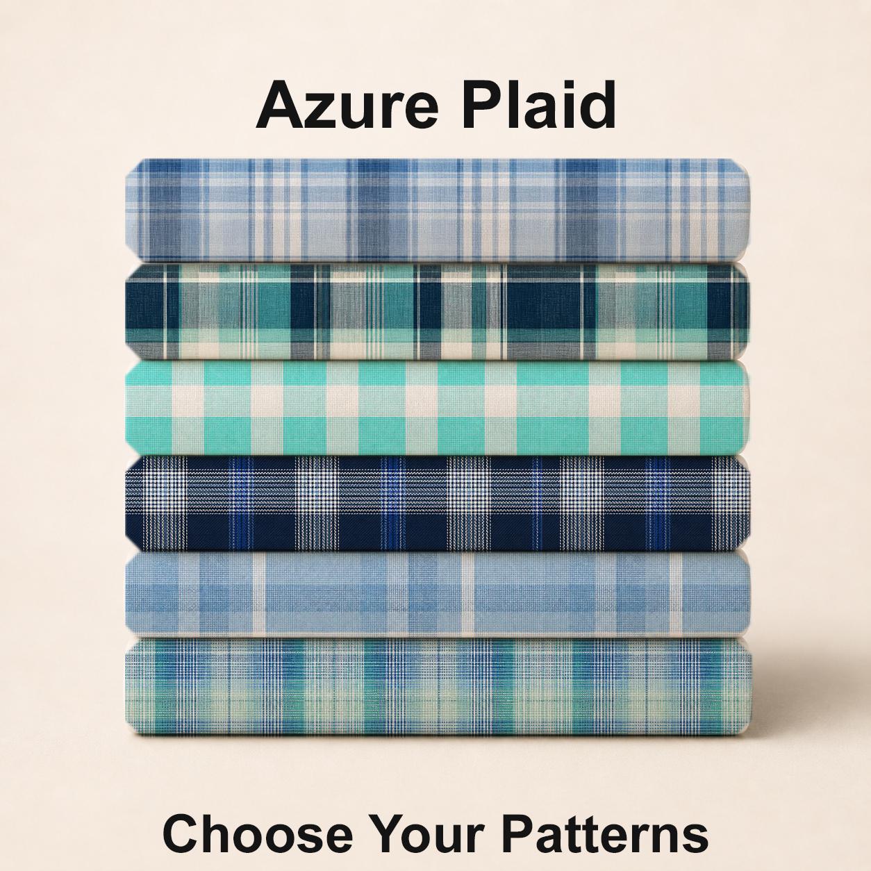 Azure Plaid Fabric Bundle Set - Shop now at American Fabric Prints