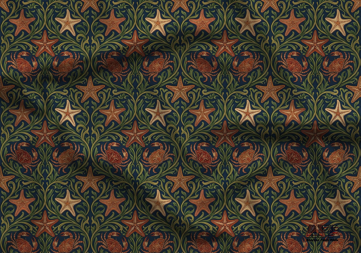 Crabs and Starfish Fabric - Shop now at American Fabric Prints