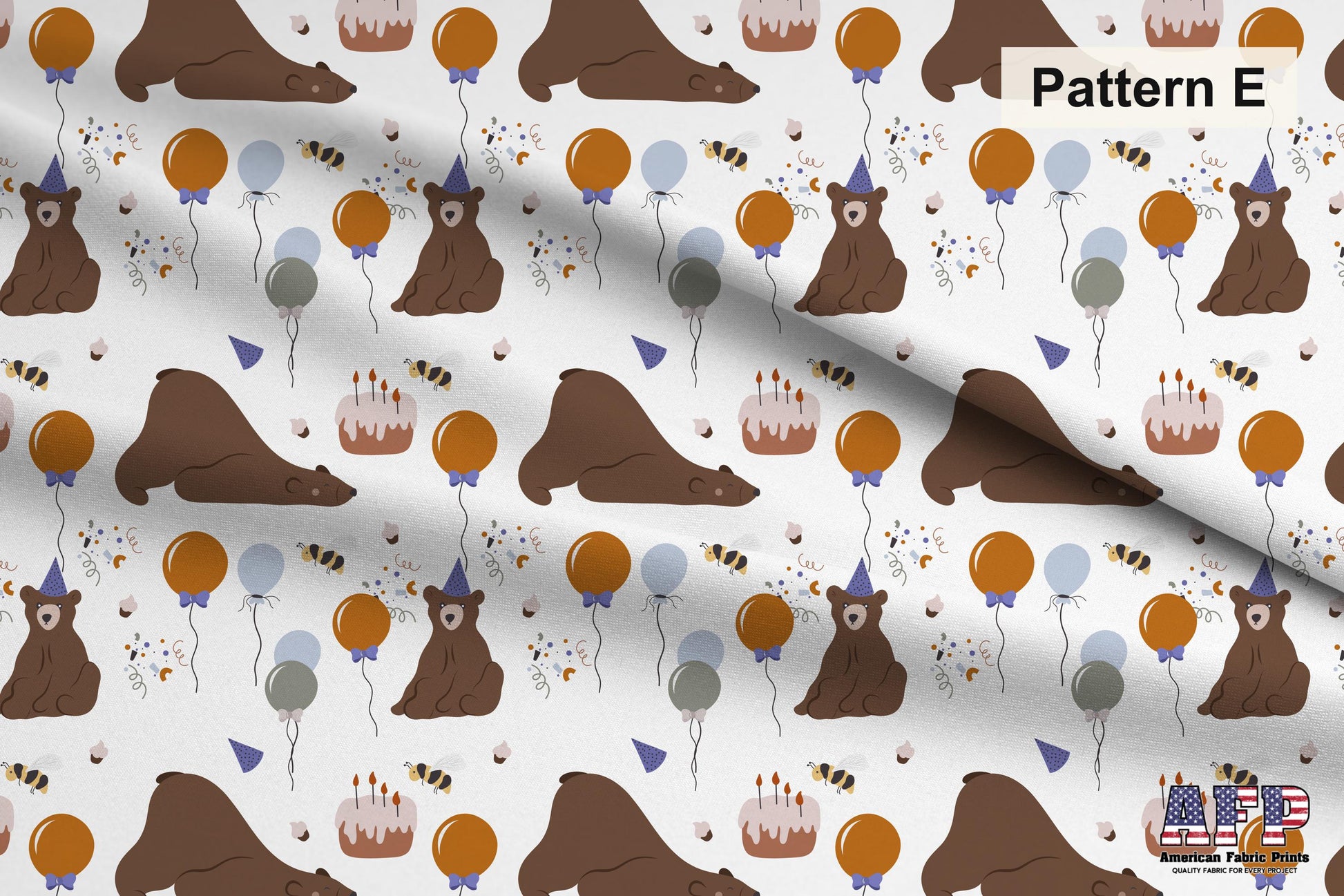Birthday Animals Fabric Coordinates. Choose Your Patterns or Choose them All! Pattern E Shown. Shop now at American Fabric Prints.