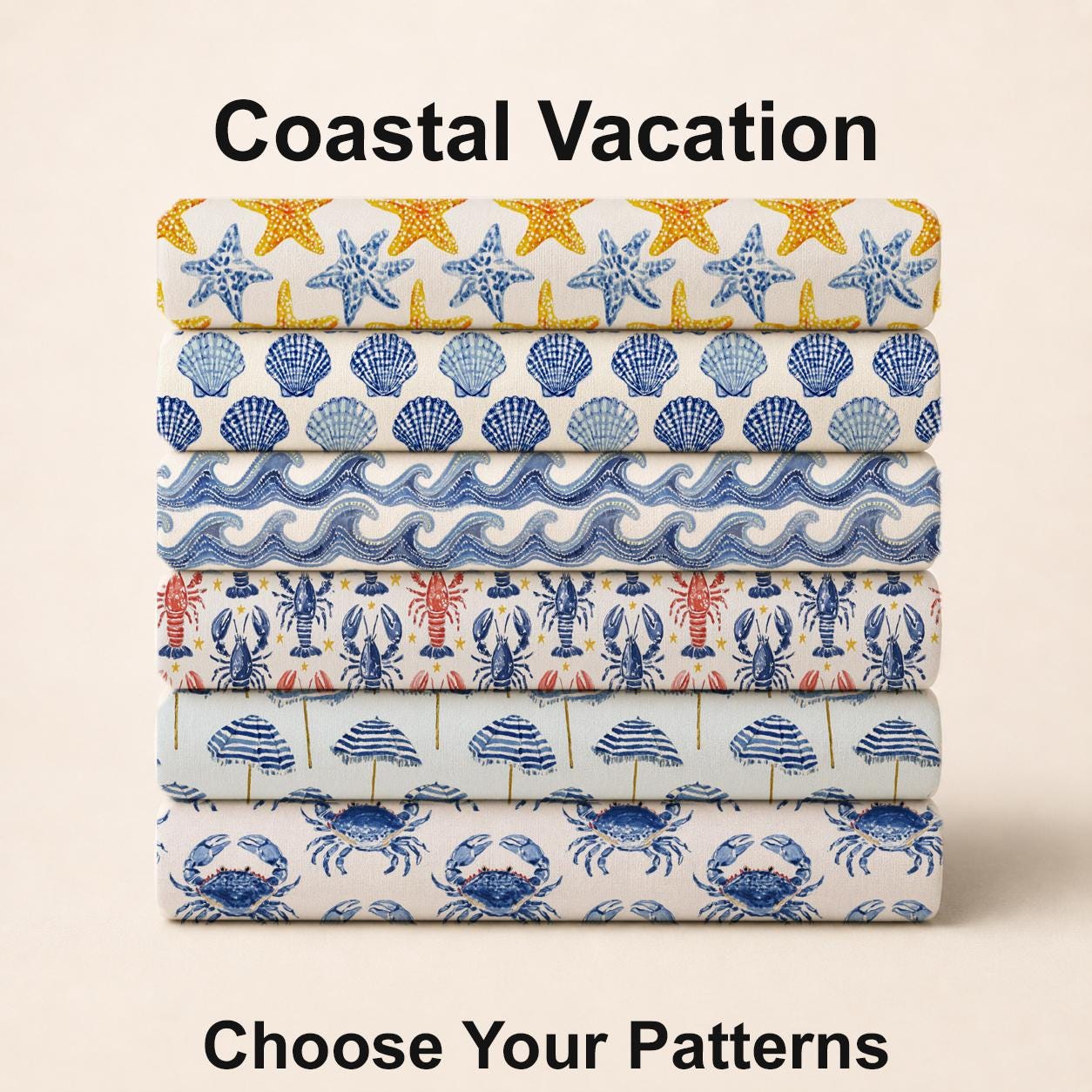 Coastal Vacation Fabric Bundle Set - Shop now at American Fabric Prints