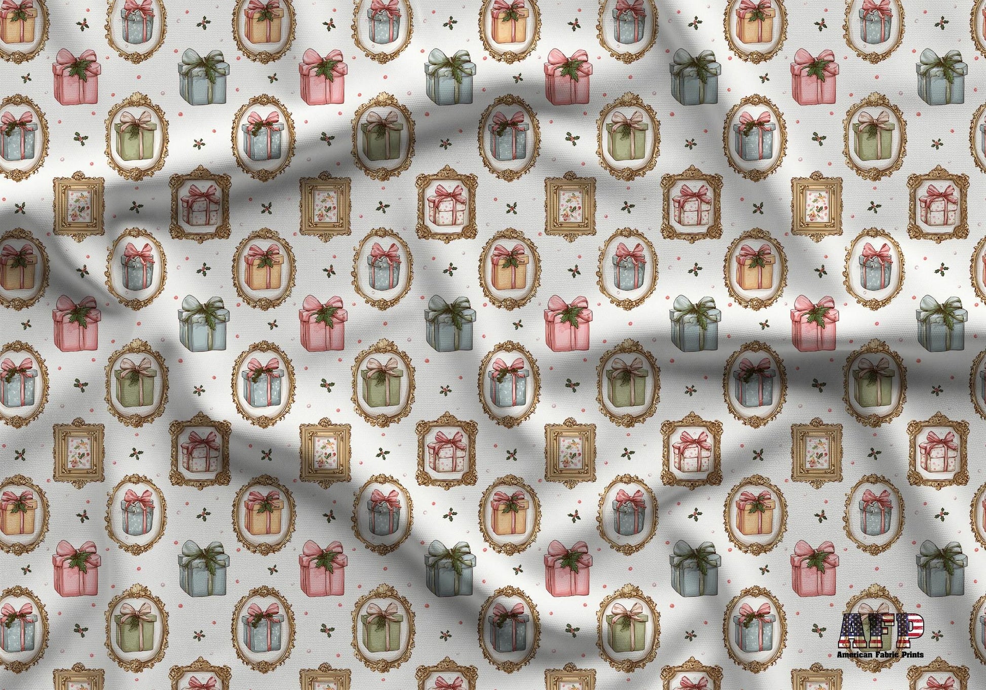 Christmas Frames Fabric - Shop now at American Fabric Prints