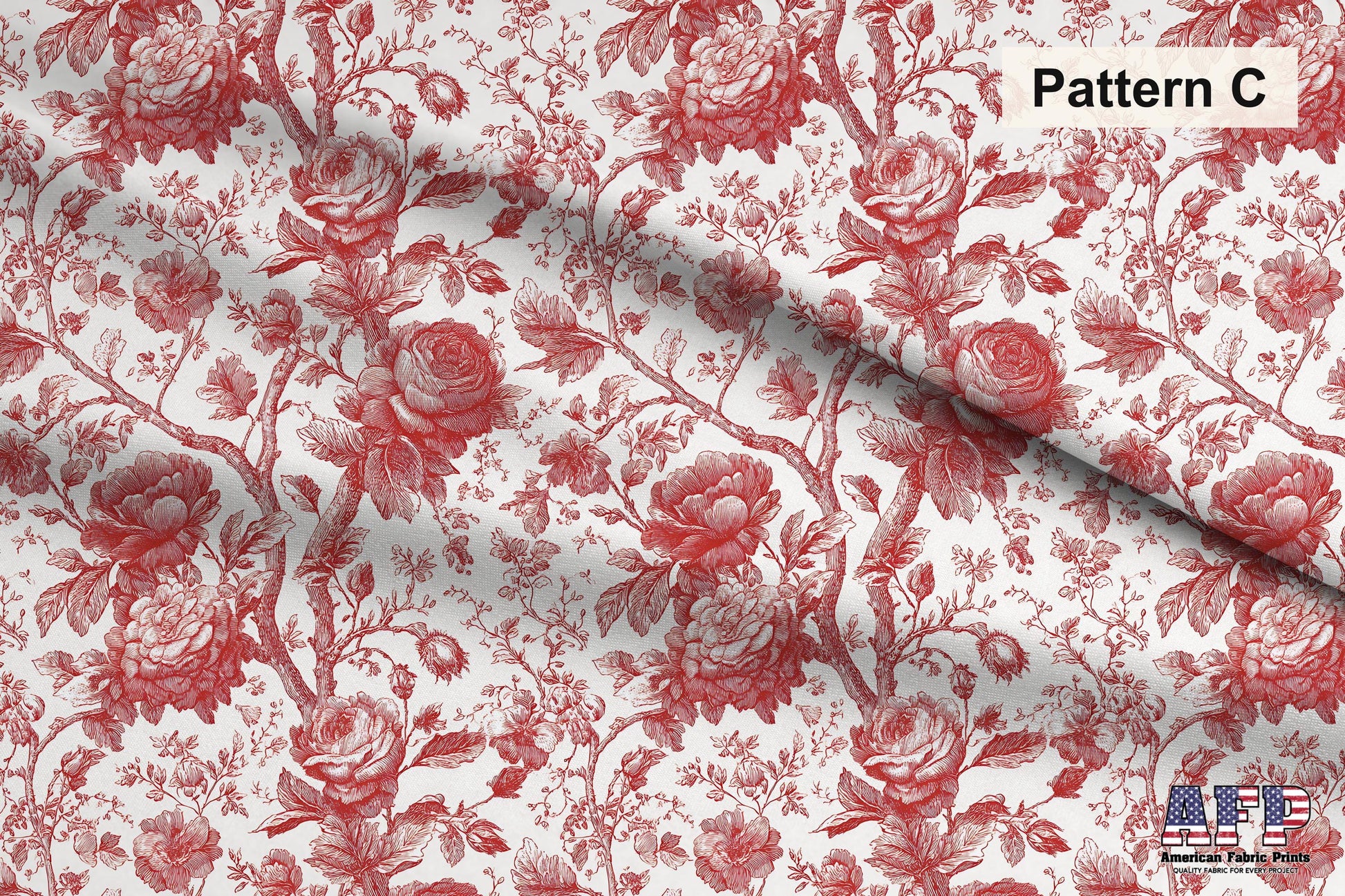 Red French Country Toile Fabric Bundle Set - Shop now at American Fabric Prints