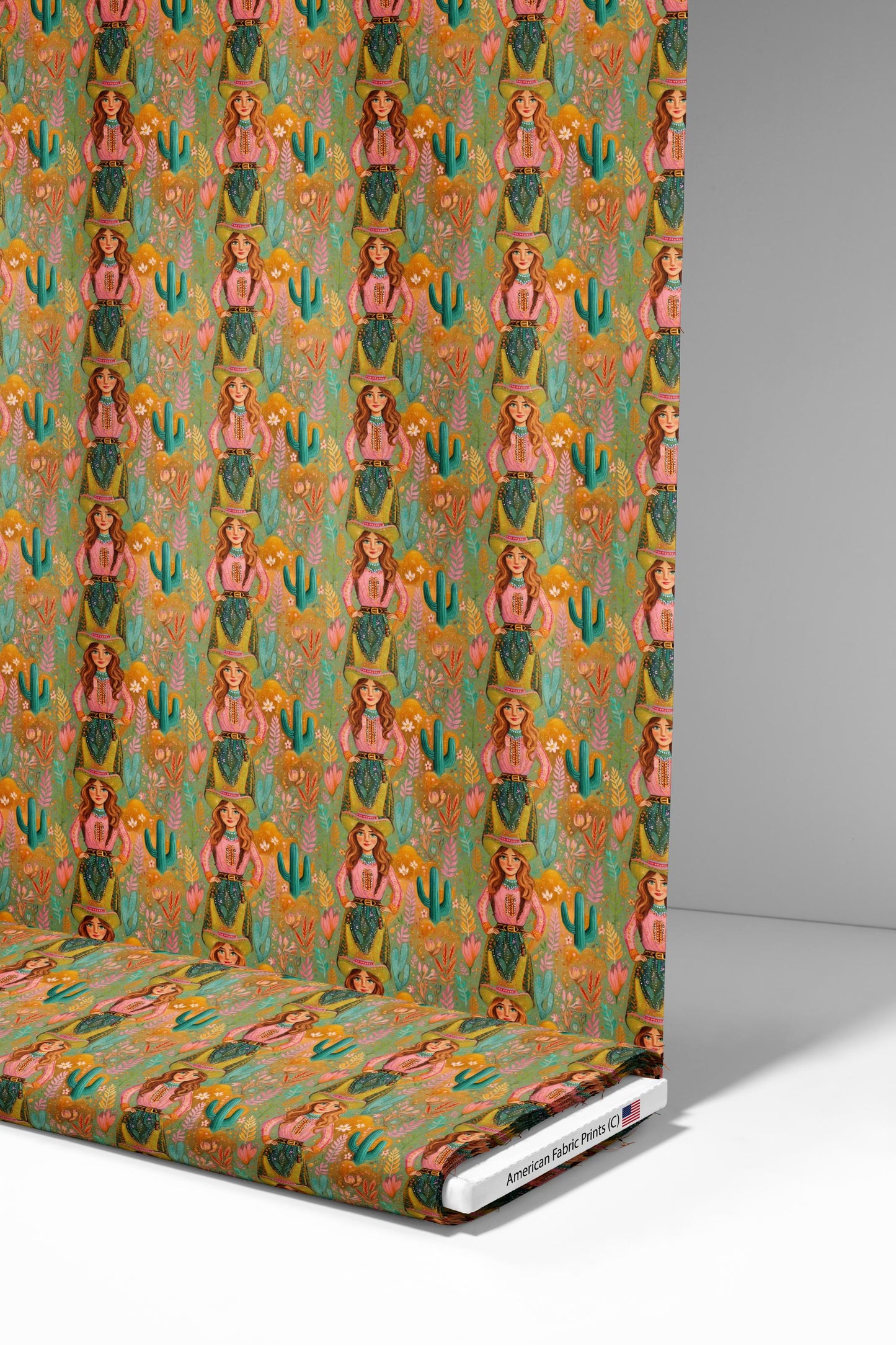 Bright Cowgirl Fabric - Shop now at American Fabric Prints