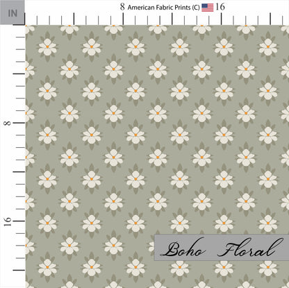 BOHO Floral Quilt Fabric | Premium Cotton Quilt Fabric | Sage BOHO Floral | Made in the USA | American Fabric Prints | Boho Quilt Fabric