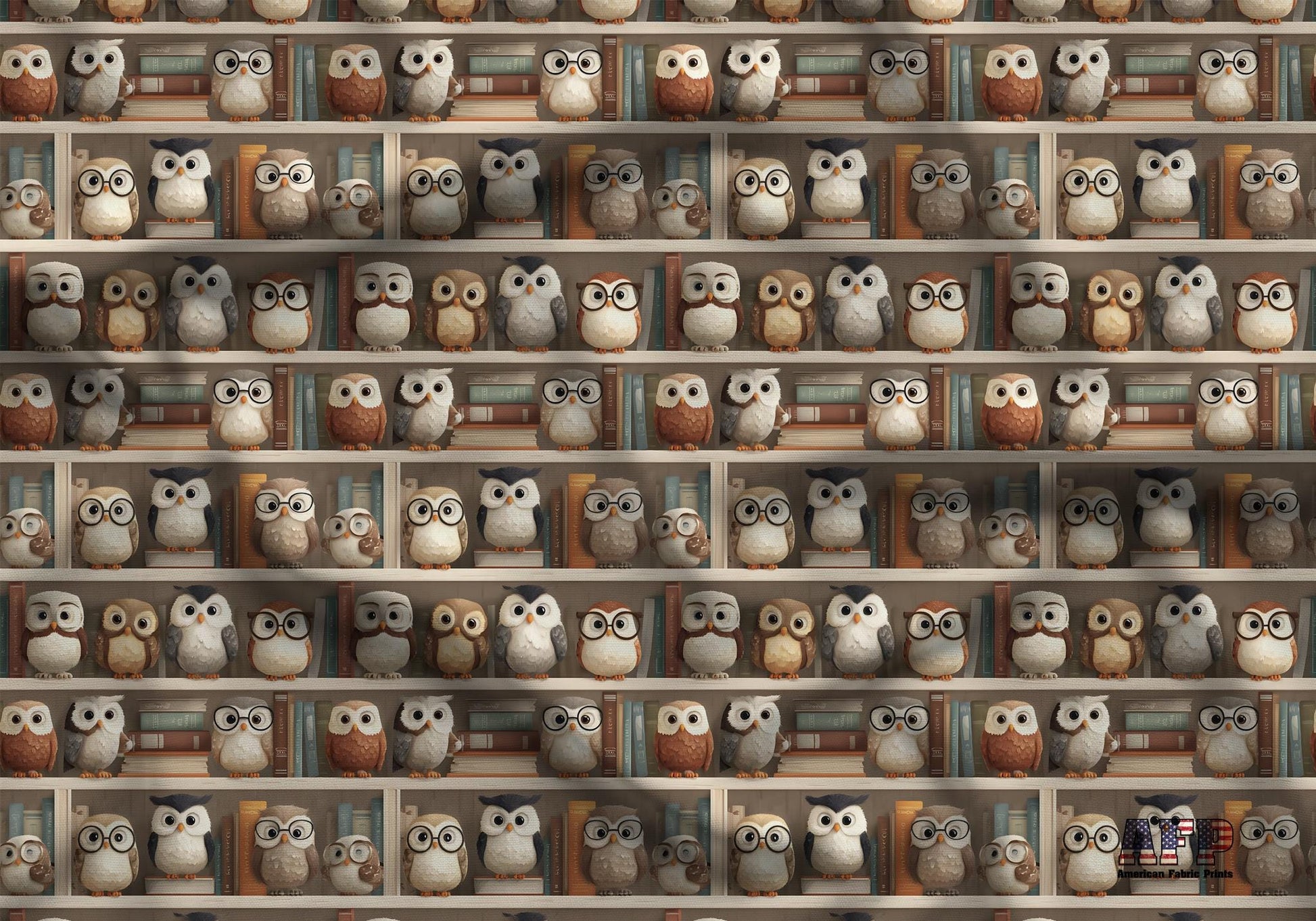 Book Owls Fabric - Shop now at American Fabric Prints