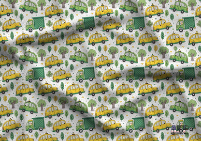 Taxis+Trucks Fabric - Shop now at American Fabric Prints
