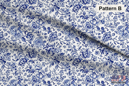 Blue Chinoiserie Toile De Jouy 3 Fabric Bundle Set - Shop now at American Fabric Prints