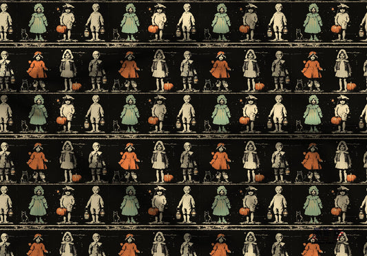 Vintage Halloween Children Fabric - Shop now at American Fabric Prints