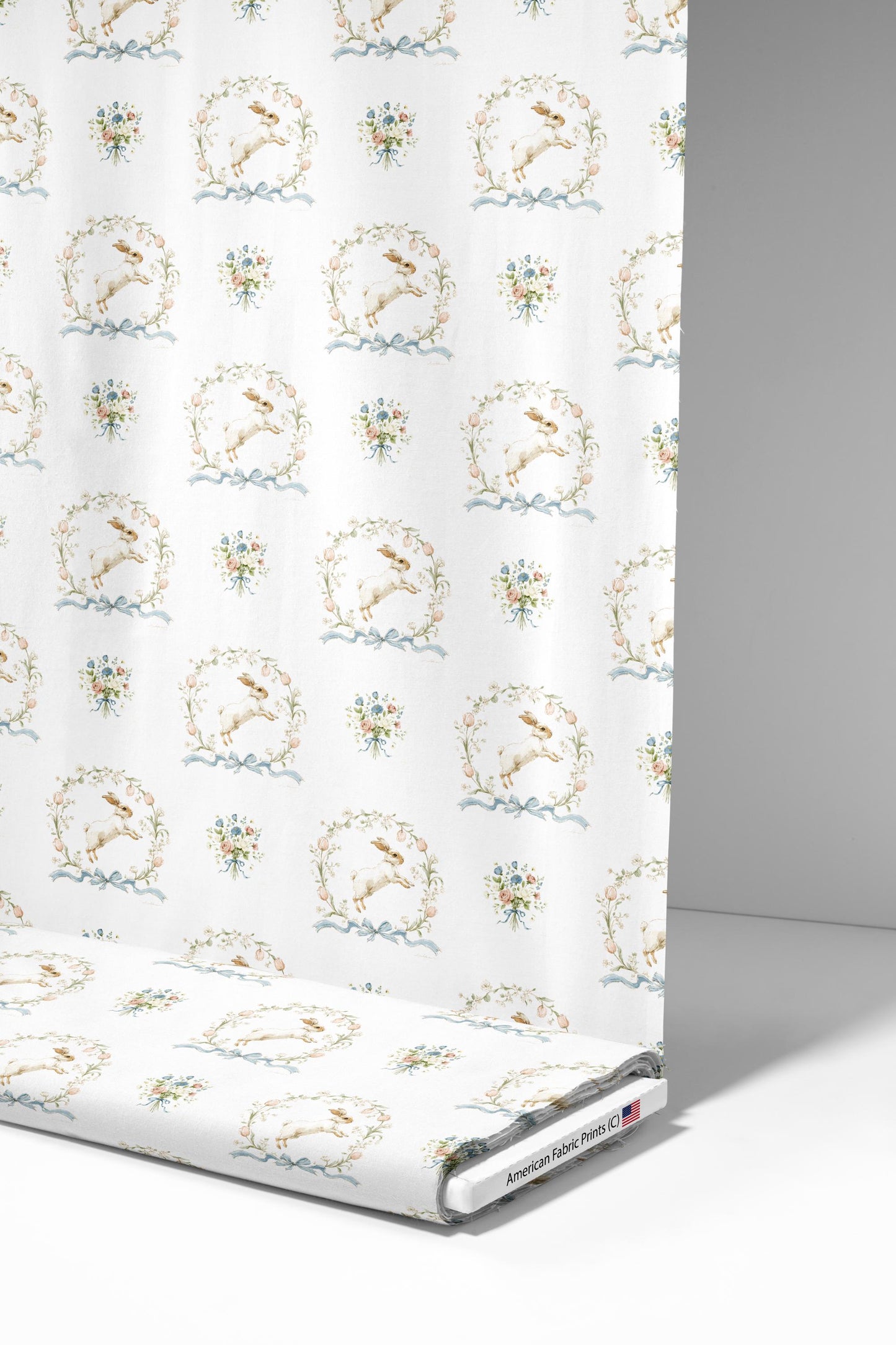 Hopping Rabbit Fabric - Shop now at American Fabric Prints