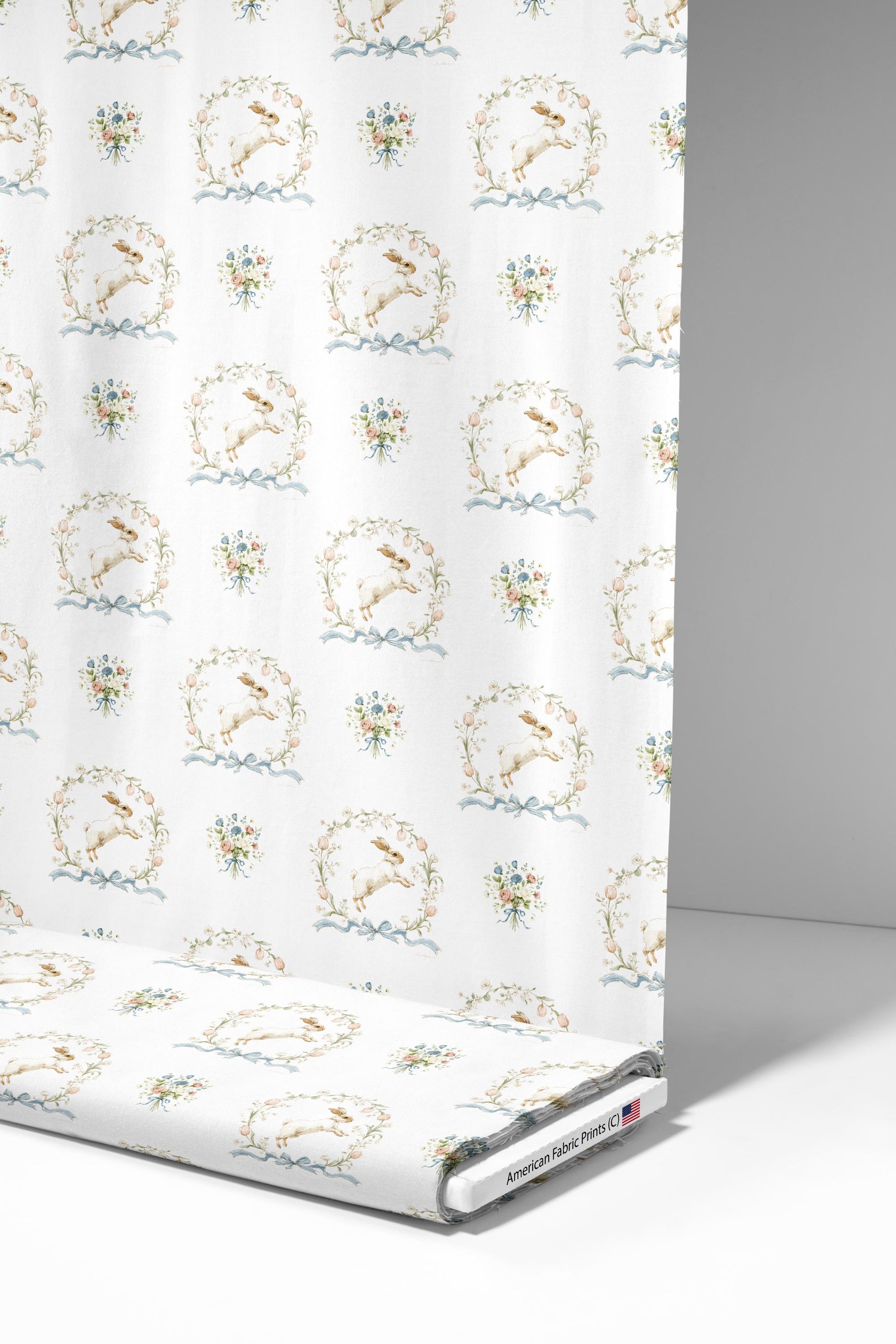 Hopping Rabbit Fabric - Shop now at American Fabric Prints