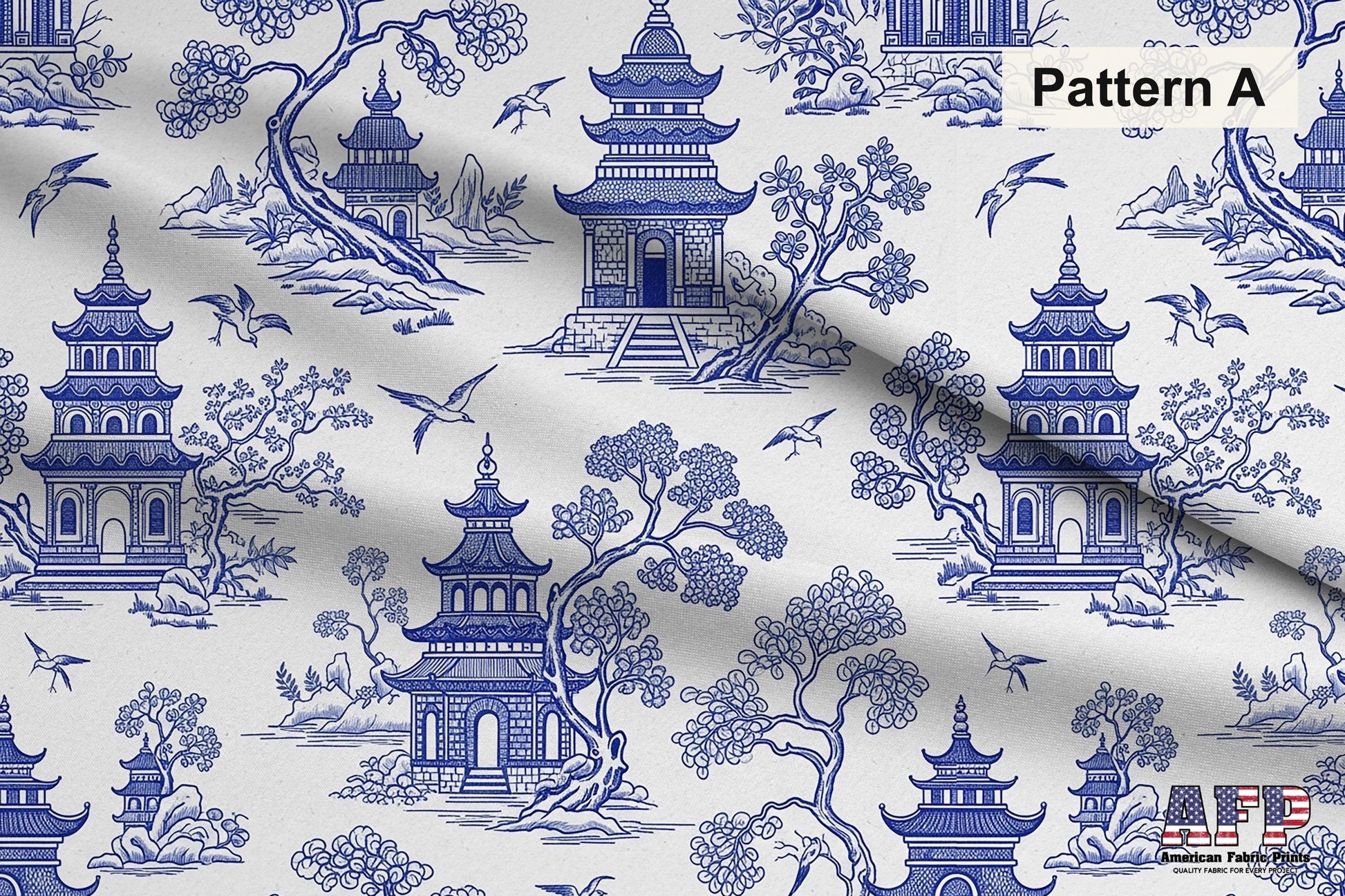 Blue French Toile Fabric Bundle Set - Shop now at American Fabric Prints