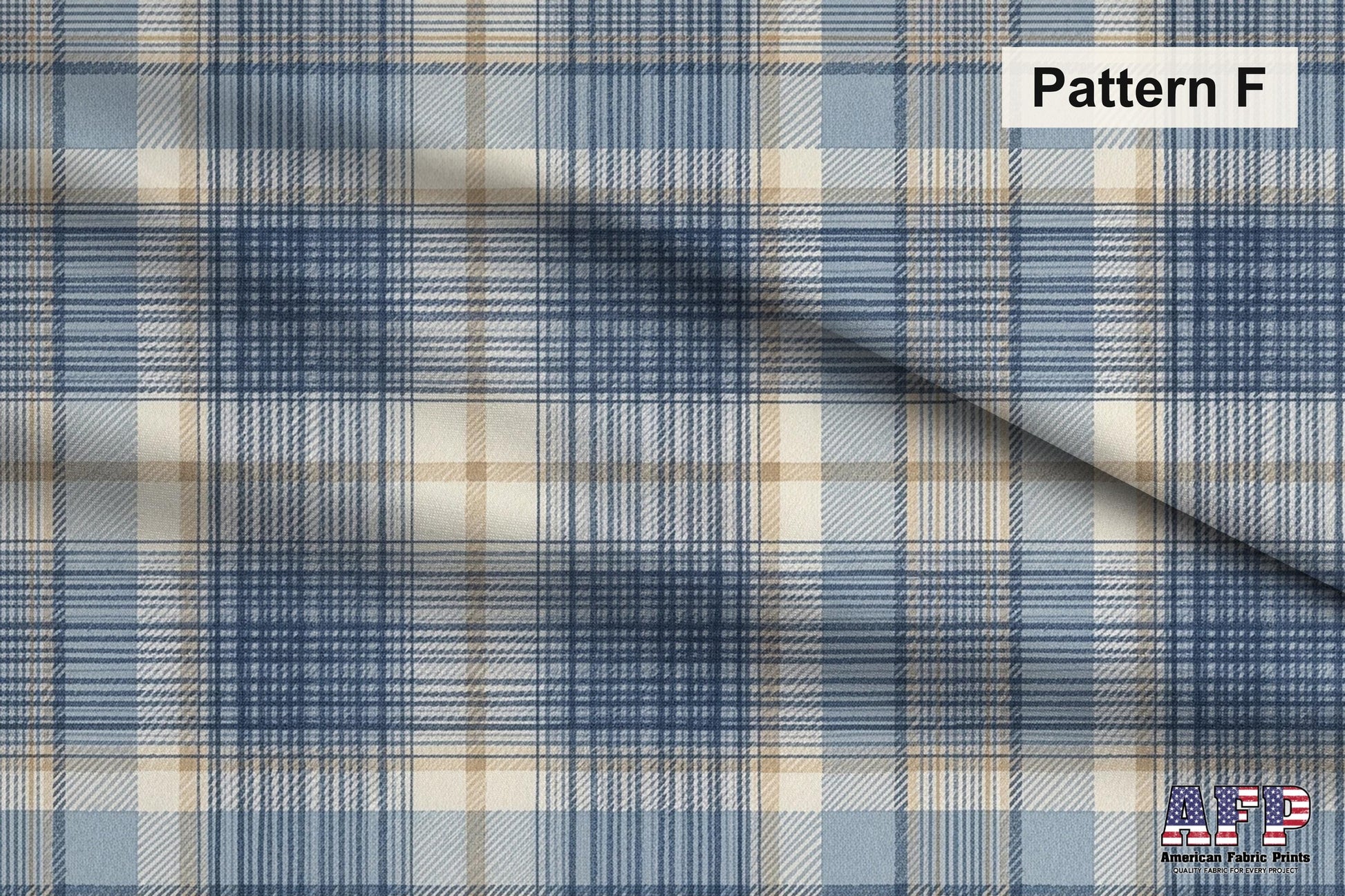 Blue and Beige Plaid 4 Fabric Bundle Set - Shop now at American Fabric Prints