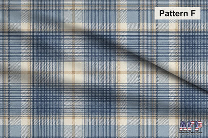 Blue and Beige Plaid 4 Fabric Bundle Set - Shop now at American Fabric Prints