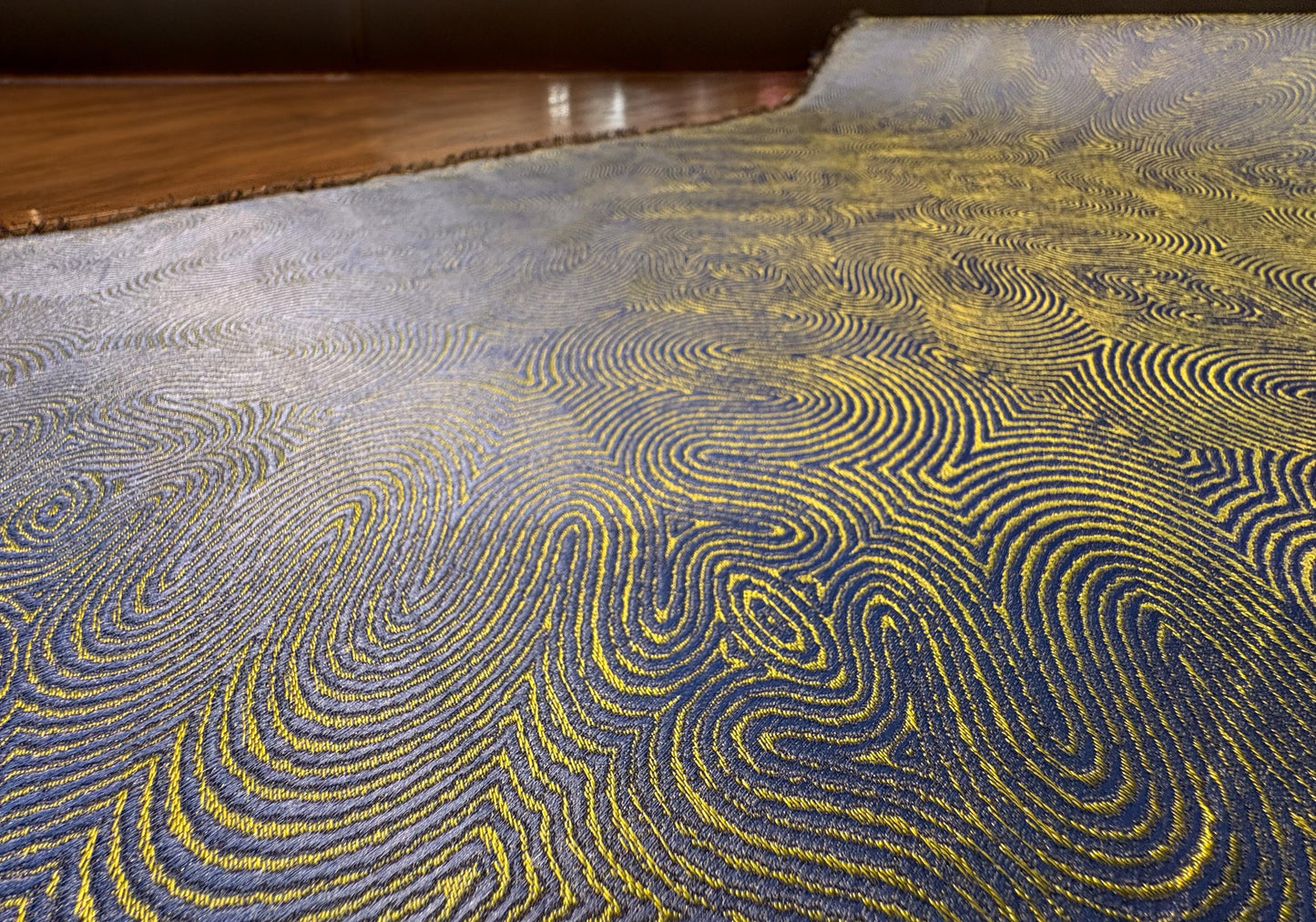 Fabricut Patina in Cobalt Colorway. Premium Modern Contemporary Jacquard Fabric for Upholstery. Shop now at American Fabric Prints.