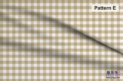 Neutral Gingham Fabrics. Pattern E. Shop now at American Fabric Prints.