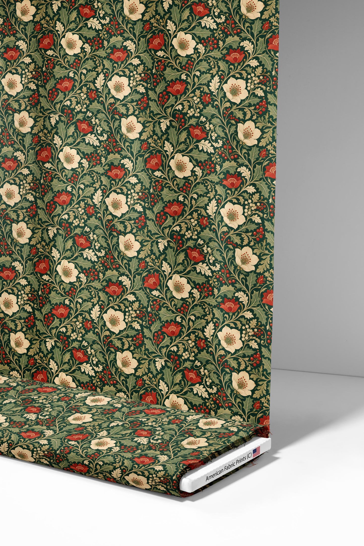 Victorian Christmas Floral Fabric - Shop now at American Fabric Prints