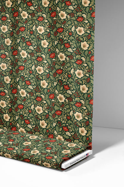 Victorian Christmas Floral Fabric - Shop now at American Fabric Prints