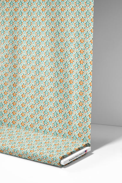 Smiing Robots Fabric - Shop now at American Fabric Prints