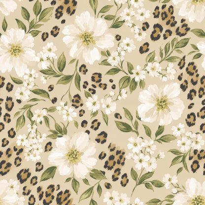 Leopard+Flowers Fabric - Shop now at American Fabric Prints