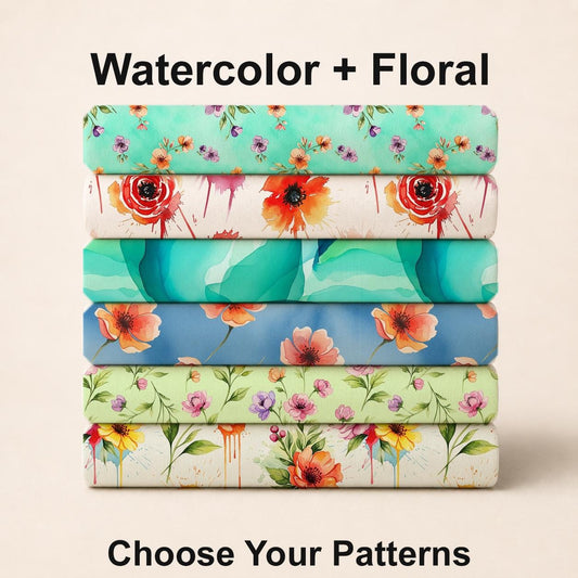 Watercolor + Floral Fabric Bundle Set - Shop now at American Fabric Prints