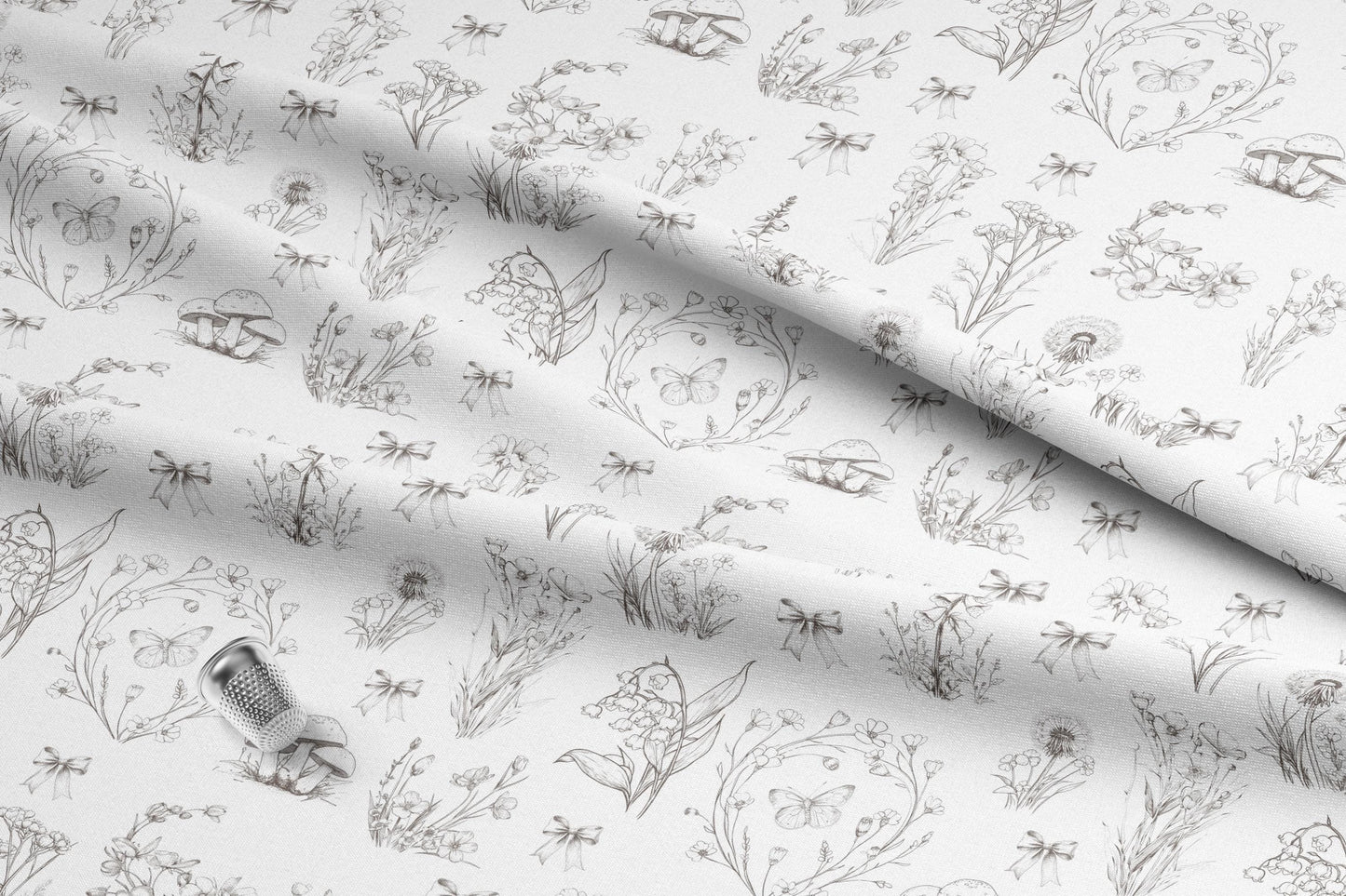 Sepia brown colored floral toile. Made in the USA. Shop now at American Fabric Prints.