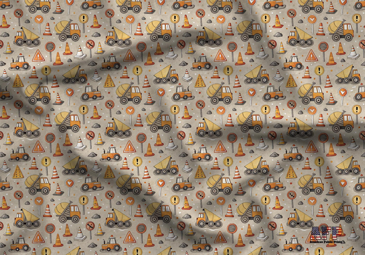 Road Construction Crew Fabric - Shop now at American Fabric Prints