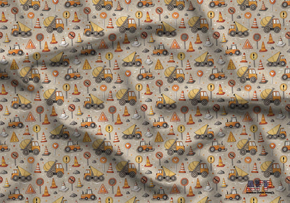 Road Construction Crew Fabric - Shop now at American Fabric Prints