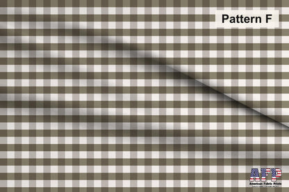 Neutral Gingham Fabrics. Pattern F. Shop now at American Fabric Prints.
