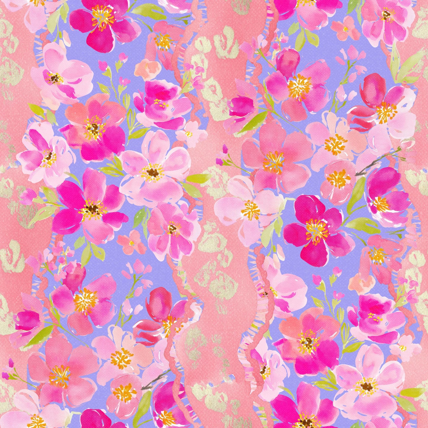 Bold Pink Floral Fabric - Shop now at American Fabric Prints