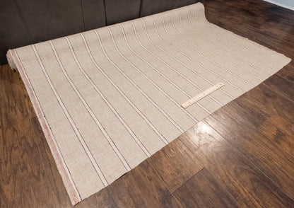 Kravet Beige with Black Stripe Vintage Style Fabric.