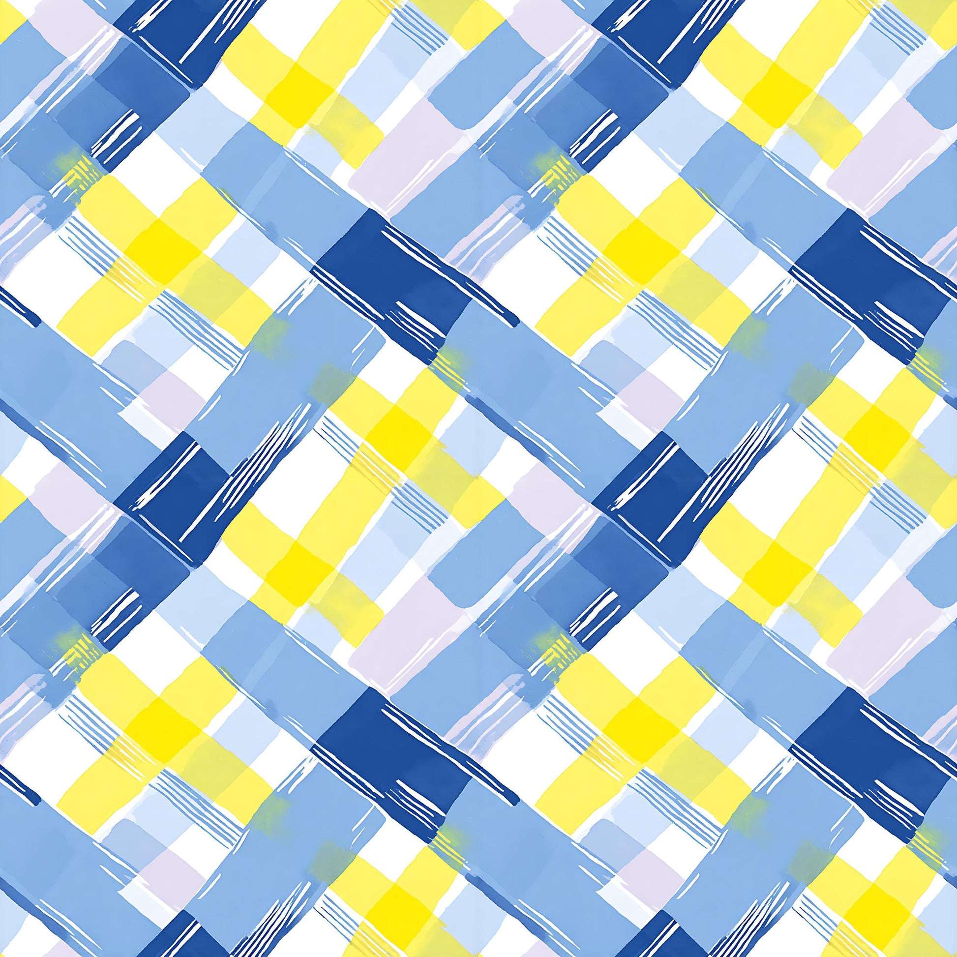 Pastel Lemon Plaid Fabric - Shop now at American Fabric Prints