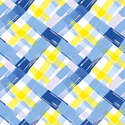 Pastel Lemon Plaid Fabric - Shop now at American Fabric Prints