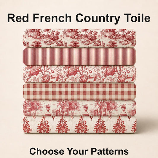 Red French Country Toile Fabric Bundle Set - Shop now at American Fabric Prints