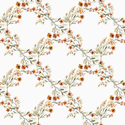 Autumn Floral Diamonds Fabric - Shop now at American Fabric Prints