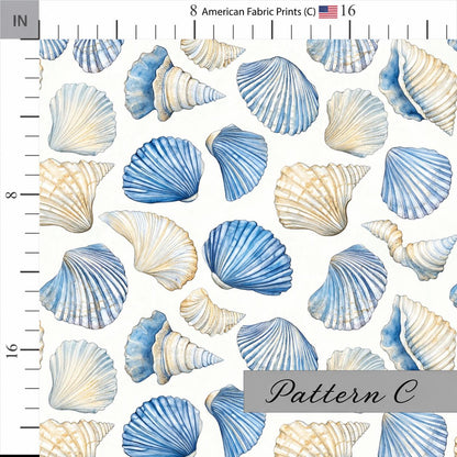 Seashells Fabric. Shop now at American Fabric Prints.